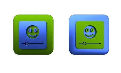 Poster - Colorful Music player icon isolated on white background. Portable music device. Square button. 3D render illustration