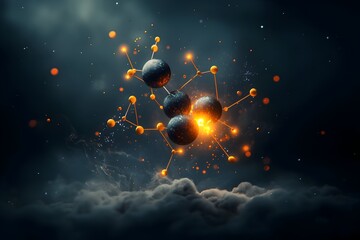 Poster - Enchanting Molecular Formations A Captivating of the Beauty in Subatomic Structures Quantum Phenomena and Cosmic Energies