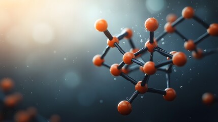 Poster - Captivating and enigmatic of the hidden geometry within a complex chemical structure showcasing the intricate molecular lattices and interwoven patterns rendered in a striking style
