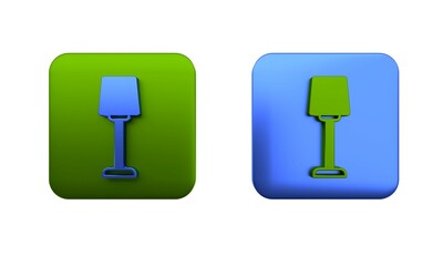 Poster - Colorful Table lamp icon isolated on white background. Square button. 3D render illustration