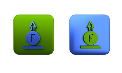 Poster - Colorful Force of physic formula calculation icon isolated on white background. Square button. 3D render illustration