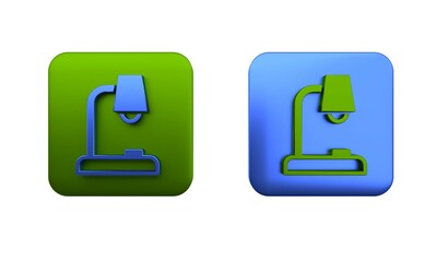 Poster - Colorful Table lamp icon isolated on white background. Square button. 3D render illustration