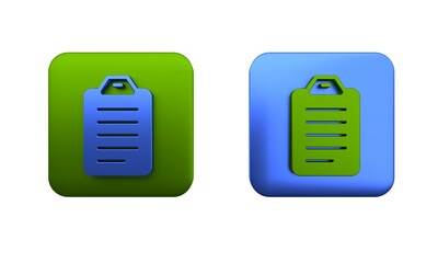 Poster - Colorful To do list or planning icon isolated on white background. Square button. 3D render illustration