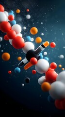 Poster - Futuristic 3D Rendered of an Insulin Molecule Conceptualizing Advanced Technologies and Innovations for Diabetes Medication Delivery and Treatment