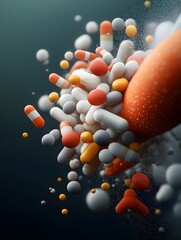 Poster - Vintage Inspired of the Insulin Molecule Rendered in a 3D to Visual Style Reminiscent of Old Scientific Drawings and Medical