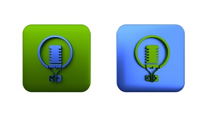 Poster - colorful microphone icon isolated on white background. on air radio mic microphone. speaker sign. sq
