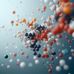 Poster - Captivating Molecular Masterclass An visualization of the fundamental building blocks of matter featuring elegant and symmetrical molecular formations iridescent and refractive compounds