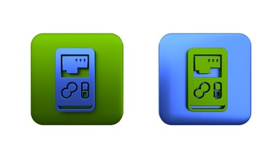 Poster - Colorful Portable video game console icon isolated on white background. Handheld console gaming. Square button. 3D render illustration