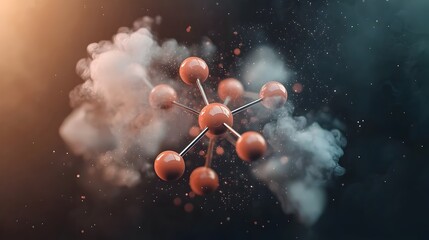 Poster - Molecular Magic Reborn A captivating and innovative take on the beauty of molecular formations ethereal and luminescent energy structures kaleidoscopic atomic lattices shimmering quantum entanglement