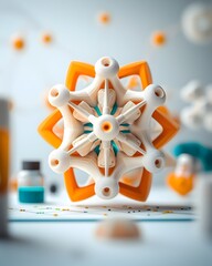 Poster - a visually striking and highly detailed molecular model showcasing the intricate chemical architectu