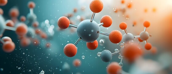Poster - Captivating close up of a complex molecular formation showcasing the elegant and mesmerizing interplay of organic shapes and angles
