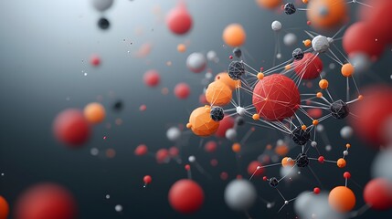 Poster - Captivating Molecular Masterpiece A striking and visual representation of the fundamental building blocks of life featuring intricate molecular structures vibrant geometric patterns