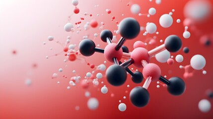 Poster - breathtaking and dynamic molecular structure featuring intricate geometric shapes and captivating pa