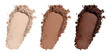© Marykor - Set swatch texture of brown and beige loose powder for face makeup on an isolated white background. For light, medium and dark skinned women. Eye shadow or sculptor or bronzer