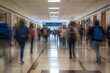 © momostudio - Students Hurrying Down A School Corridor