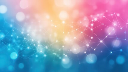 Poster - Circuit network in soothing watercolor gradients, a digital pattern meets nature s color palette in abstract form