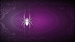 © Collection - A Silhouetted Spider Hanging From a Web with a Purple Gradient Background Featuring Ornate Floral Designs