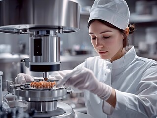Poster - Biotech Researcher Carefully Extracting Cellular Samples Using Advanced Scientific Instrumentation in a Pristine Stainless Steel Laboratory Environment with Crisp Lighting and Clarity