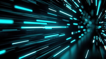Aufkleber - Abstract digital background with glowing blue lines creating a sense of speed and motion.