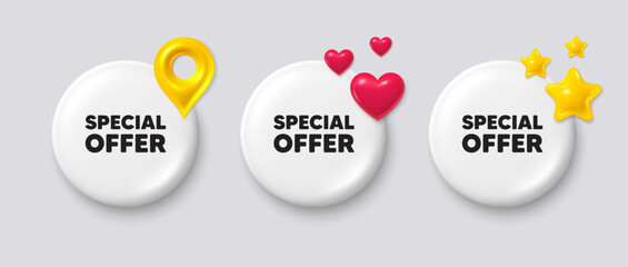 Poster - special offer tag. white button with 3d icons. sale sign. advertising discounts symbol. special offe