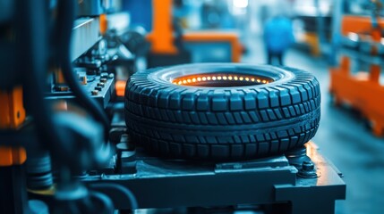 Aufkleber - Tire Manufacturing Process Industrial Factory Setting
