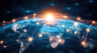 © Саша Федюк - A digital globe with global network connections, showcasing the world's internet connectivity and data transfer.