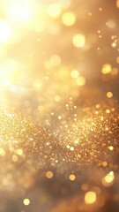 Wall Mural - shimmering golden background filled with sparkling lights and textures