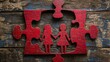 © Dara - Puzzle pieces coming together with family imagery, symbolizing the adoption process and connection