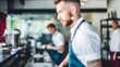 © lisa - Blurred image of restaurant staff working diligently
