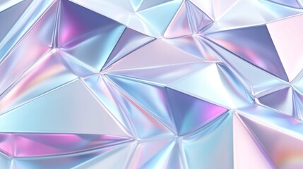 Poster - Abstract Iridescent Geometric Triangular Pattern Design