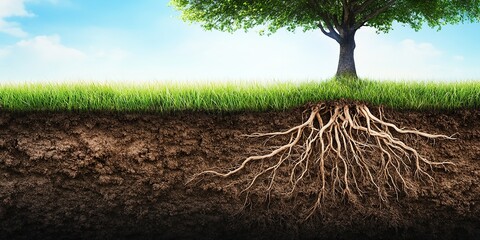 Roots of Nature: A Stunning Visual of Tree's Extensive Root System