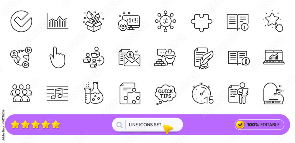 Discrimination, Technical info and Ranking star line icons for web app ...