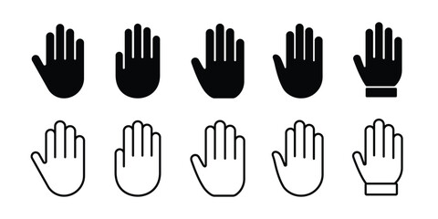 Poster - Hand icon set. Hand sign and symbol. Hand gesture. Hand vector icon