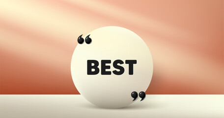 Poster - Best promotion tag. Circle frame, product stage background. Special offer Sale sign. Advertising Discounts symbol. Best round frame message. Minimal design offer scene. 3d comma quotation. Vector