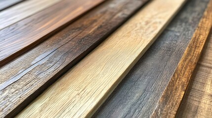 Poster - A close view of wooden planks showcasing warm earthy textures and grains