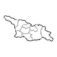  Doodle Map of Georgia map, vector sketch