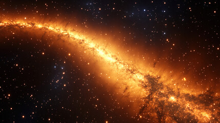 Aufkleber - Stunning view of a glowing spiral galaxy in deep space illuminated by vibrant star formations and cosmic dust. Generative AI