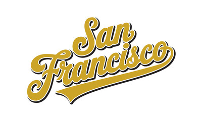 Wall Mural - San Francisco hand drawn vector text