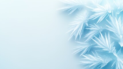 Poster - Intricate ice texture background with visible frost patterns, light reflections, and clear, cool tones, perfect for a refreshing, clean look, isolated on white.