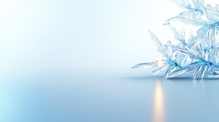 Poster - Smooth icy surface with detailed frost, subtle crystal patterns, and a reflective, cold look, perfect for winter visuals, isolated on white.