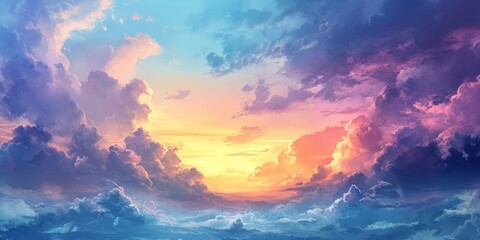 Wall Mural - Breathtaking natural landscape featuring a stunning sky, showcasing the beauty of the natural landscape in harmony with the vibrant sky, perfect for capturing nature s elegance.