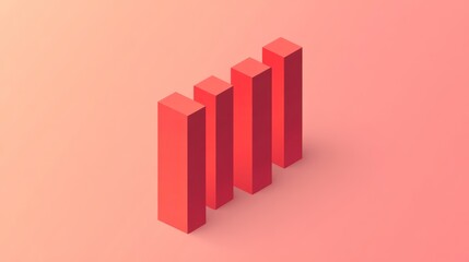 Poster - A minimalist graphic of ascending red bars representing growth or progress.