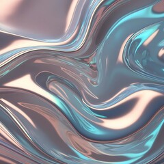Poster - Shimmering metallic swirls create a modern abstract texture in pastel colors with a glossy finish