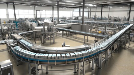 Poster - Modern Factory Automated Packaging Production Line
