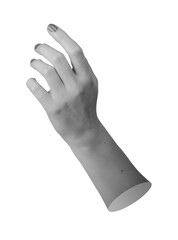 Wall Mural - Woman's hand with an extended index finger pointing upward, isolated on a white background. Gesture symbolizing touch, click, or selection. Modern concept for digital interaction,