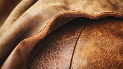 Poster - Brown Leather Texture Draped Over Surface