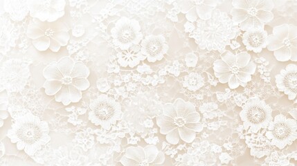 Poster - Delicate White Lace Floral Textile Design