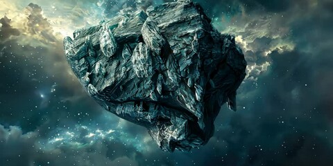 Wall Mural - celestial edifice adrift in the void, 4k video