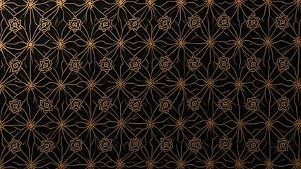 Aufkleber - Beige and gold geometric pattern in dark background with seamless elegance and luxury texture ideal for Islamic ornament vector designs.