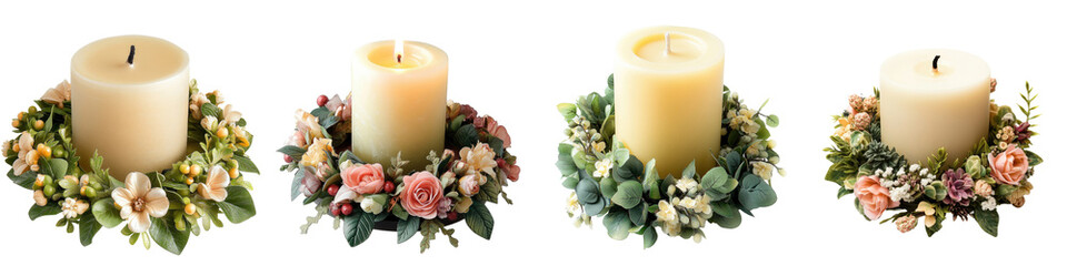 Wall Mural - decorative candle ring – a ring of flowers or foliage placed around a candle base for aesthetic appe